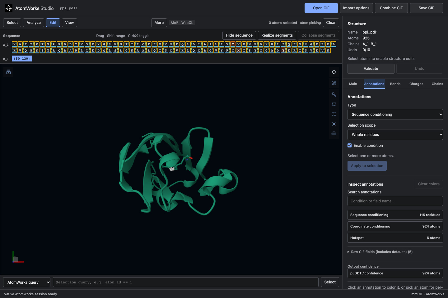 The Studio editor